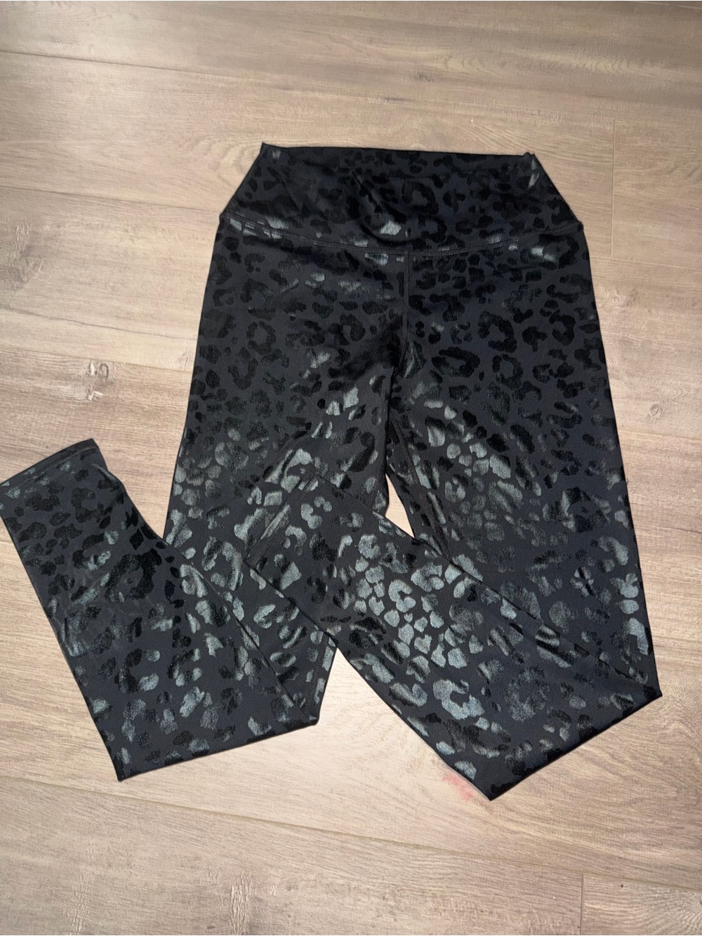 Girls' Black Leopard Print Active Leggings
